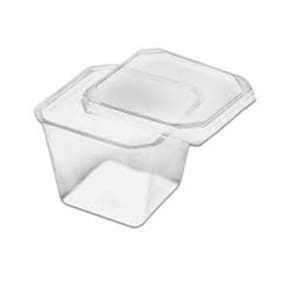 Pote Quadrado com Tampa 250ml Transparente - Prafesta