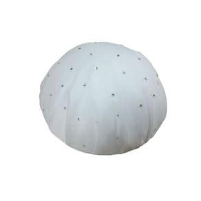 Touca de Banho Branca Lisa com Strass 28cm de Diâmetro