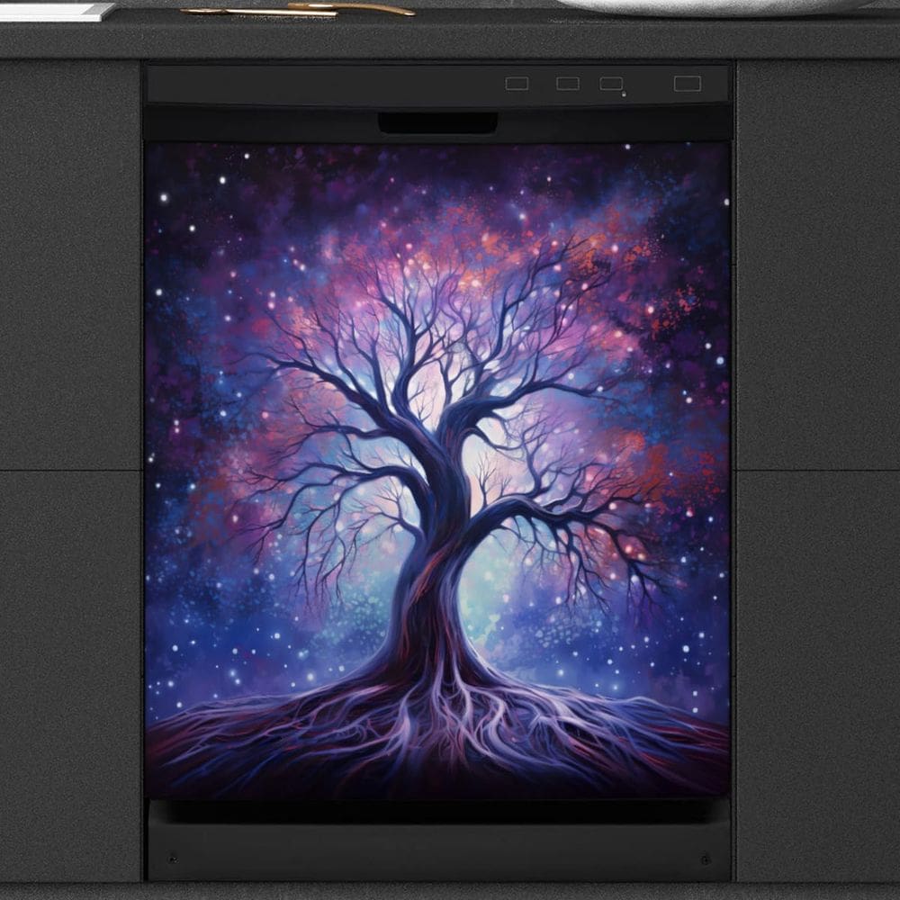Tampa magnética para máquina de lavar louça cfpolar Starry Sky Galaxy Tree