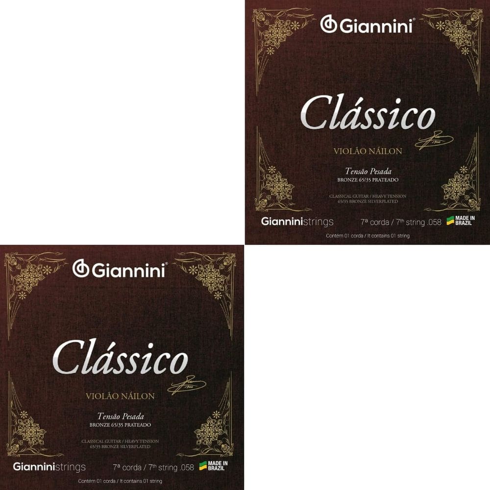 Kit 2 Cordas Violão Nylon 7ª corda Giannini Genwpa.7 Bronze 65/35 Pesado