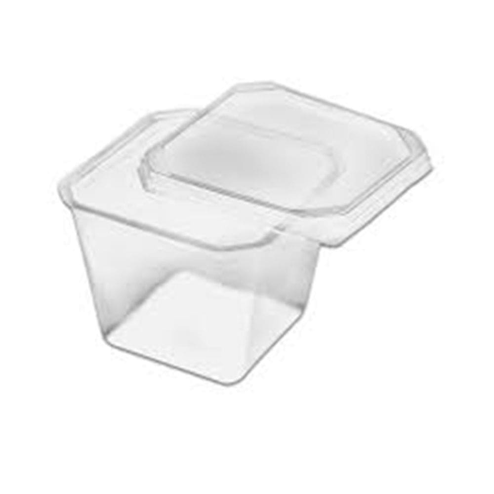 Pote Quadrado com Tampa 250ml Transparente - Prafesta
