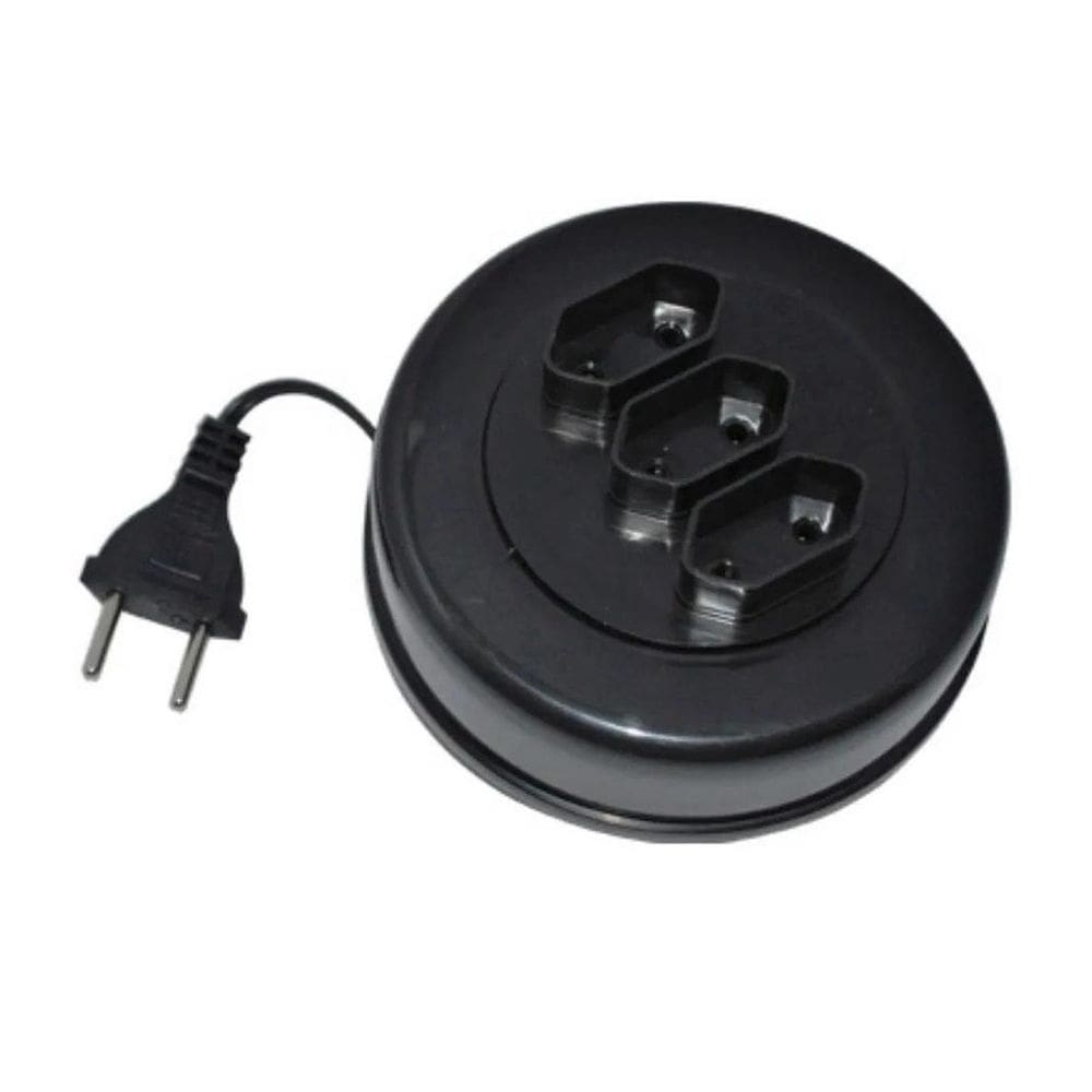 Extensão Eletrica Retratil Movél 3 Metros 3 Tomadas