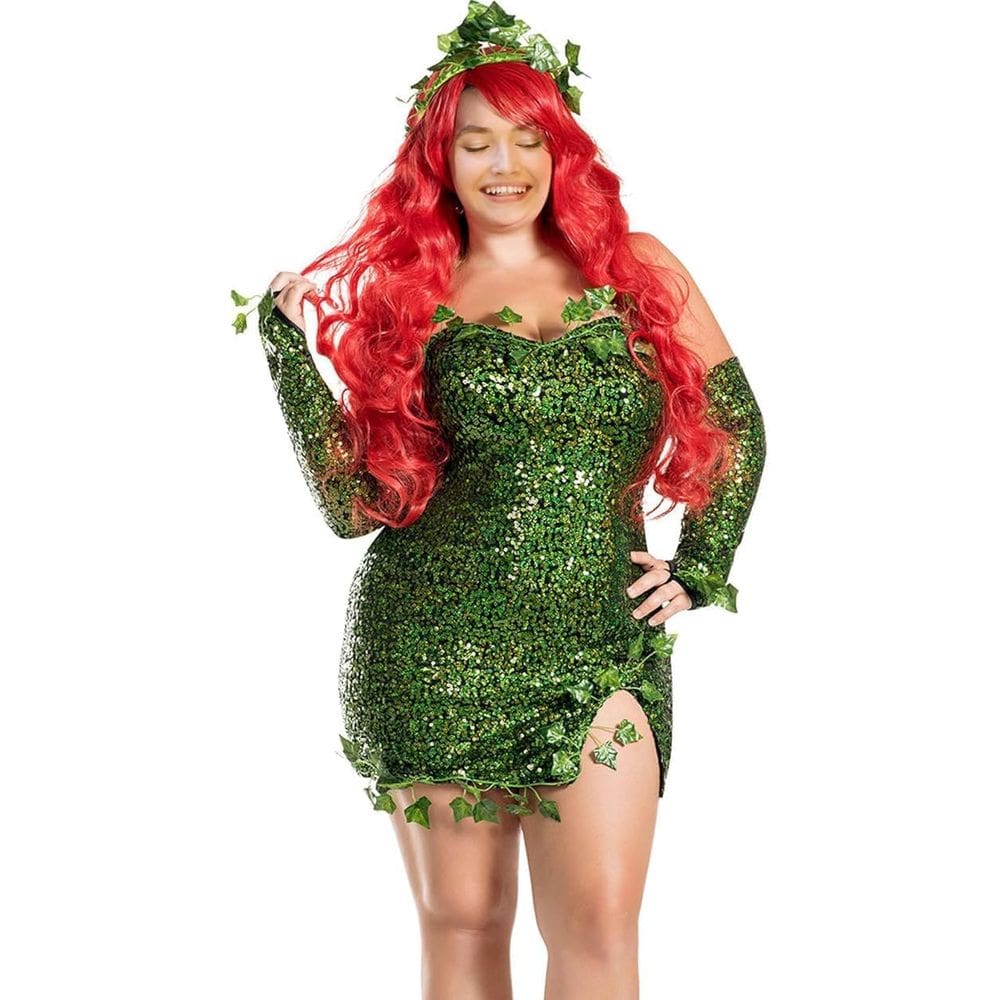 Traje de cosplay Yiulangde Halloween Poison Ivy para mulheres