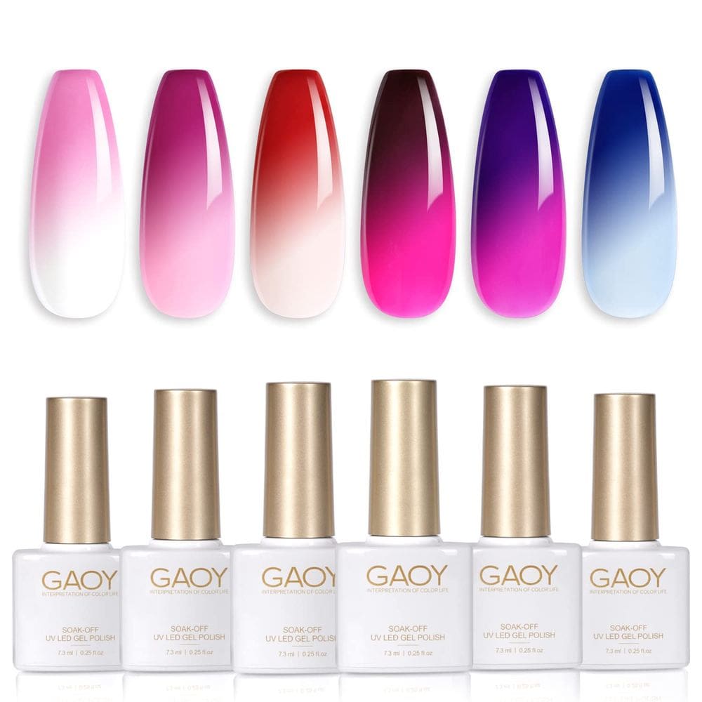 Conjunto de esmaltes de gel GAOY Color Changing 6 cores 7,3 ml