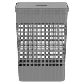 Cesto De Roupa Suja Tampa Grid 49L Organizador Área Serviço