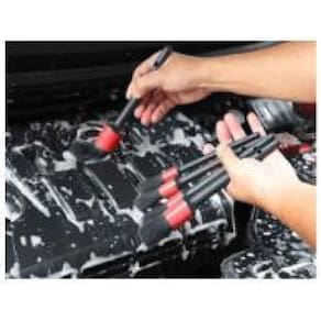 Kit 5 Pincel Limpeza Lavar Carros Saidas De Ar Painel Motor