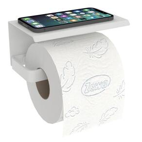 Porta Papel Higiênico Inox De Parede Banheiro Branco Max