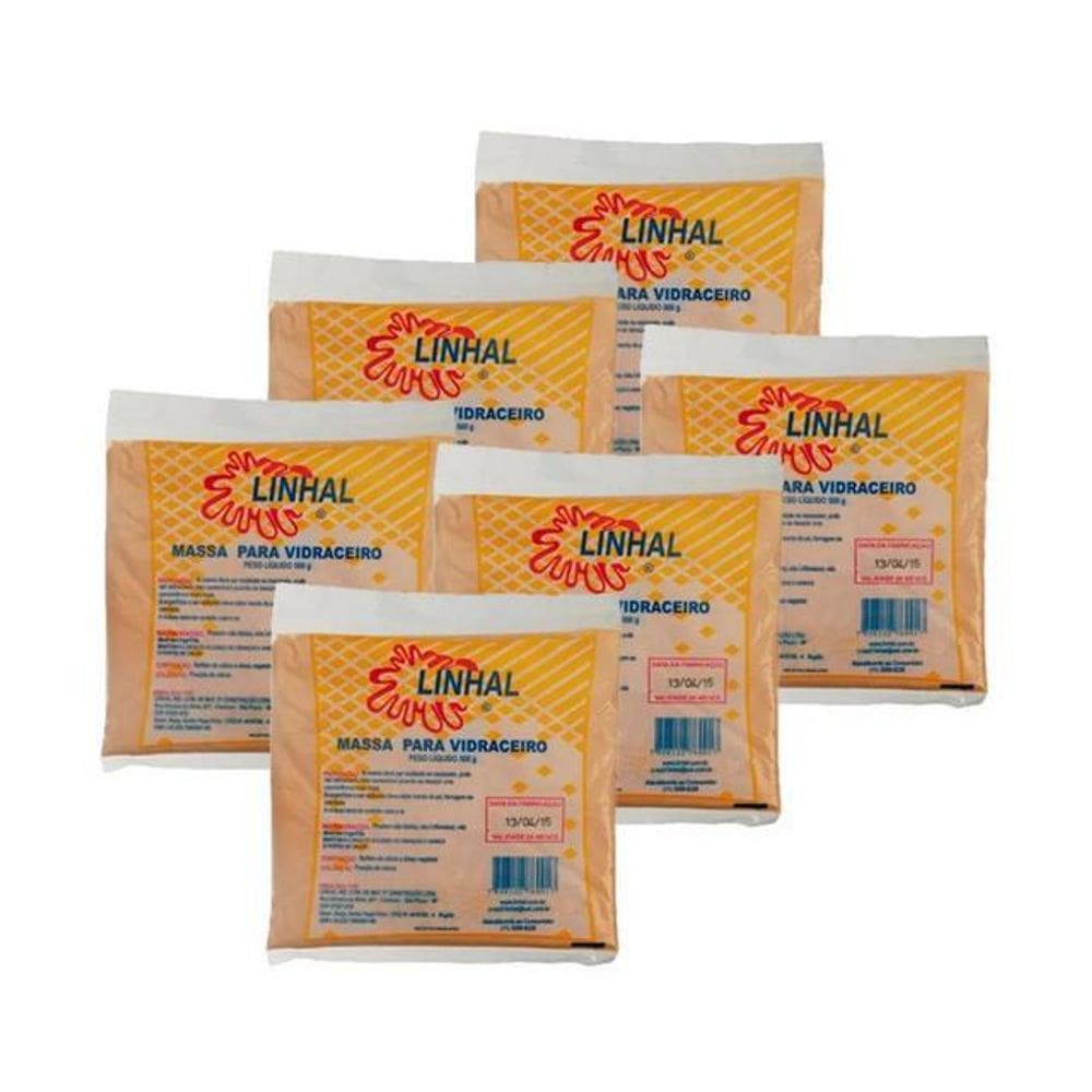 Kit 6 Un Massa Para Vidraceiro 500G Linhal