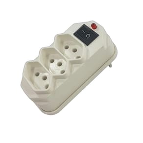 Adaptador Tomada Tripla Benjamim Branco 3 Pinos 127/220V 10A