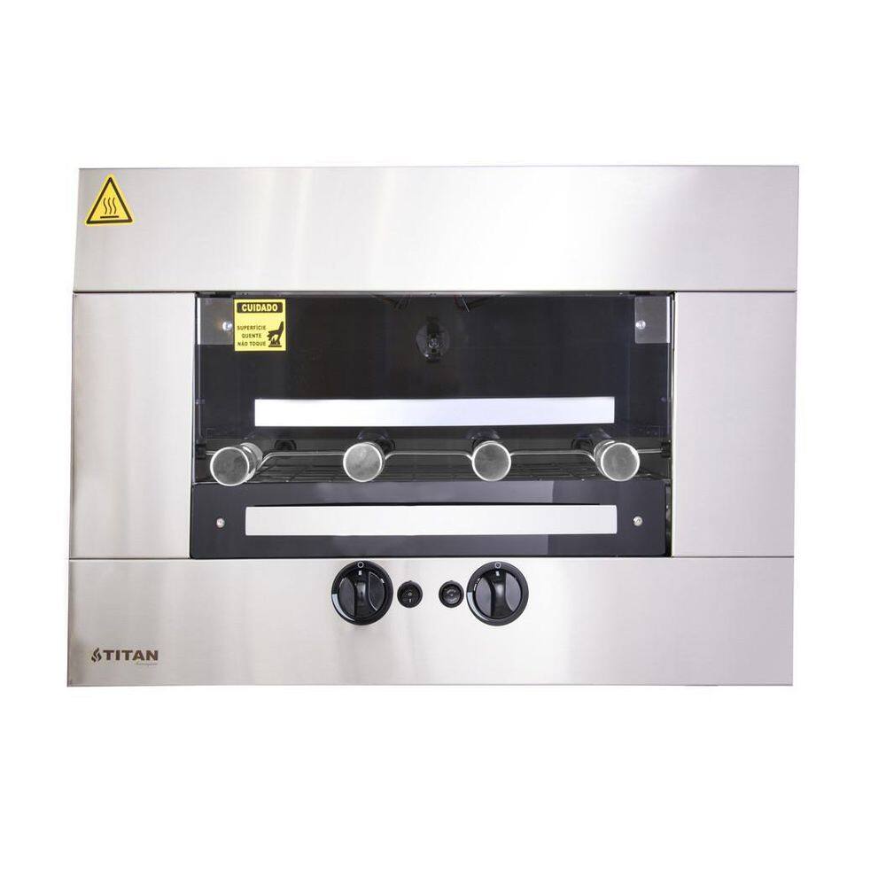 Assador A Gás De Embutir 4 Espetos Titan Gás Natural 220V