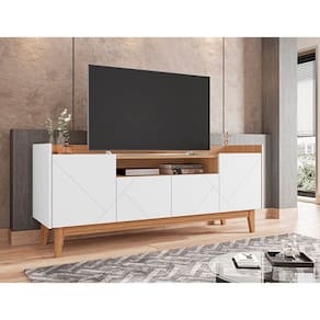 Rack Adria 1.60 Branco/Noce - Casa D Móveis