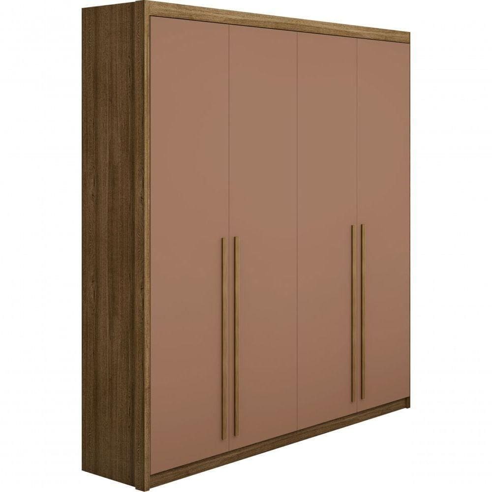 Guarda Roupa Casal 1,83m Dubai 4 Portas Nature camarim Vila Rica