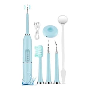 Removedor De Tártaro Elétrico 5Funções Com Base Carreg Azul