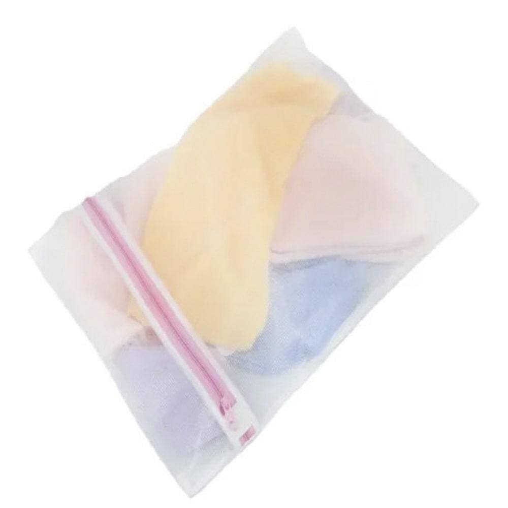 Kit 3 Saco Para Lavar Roupas Delicadas Com Zíper 30X40 Cm