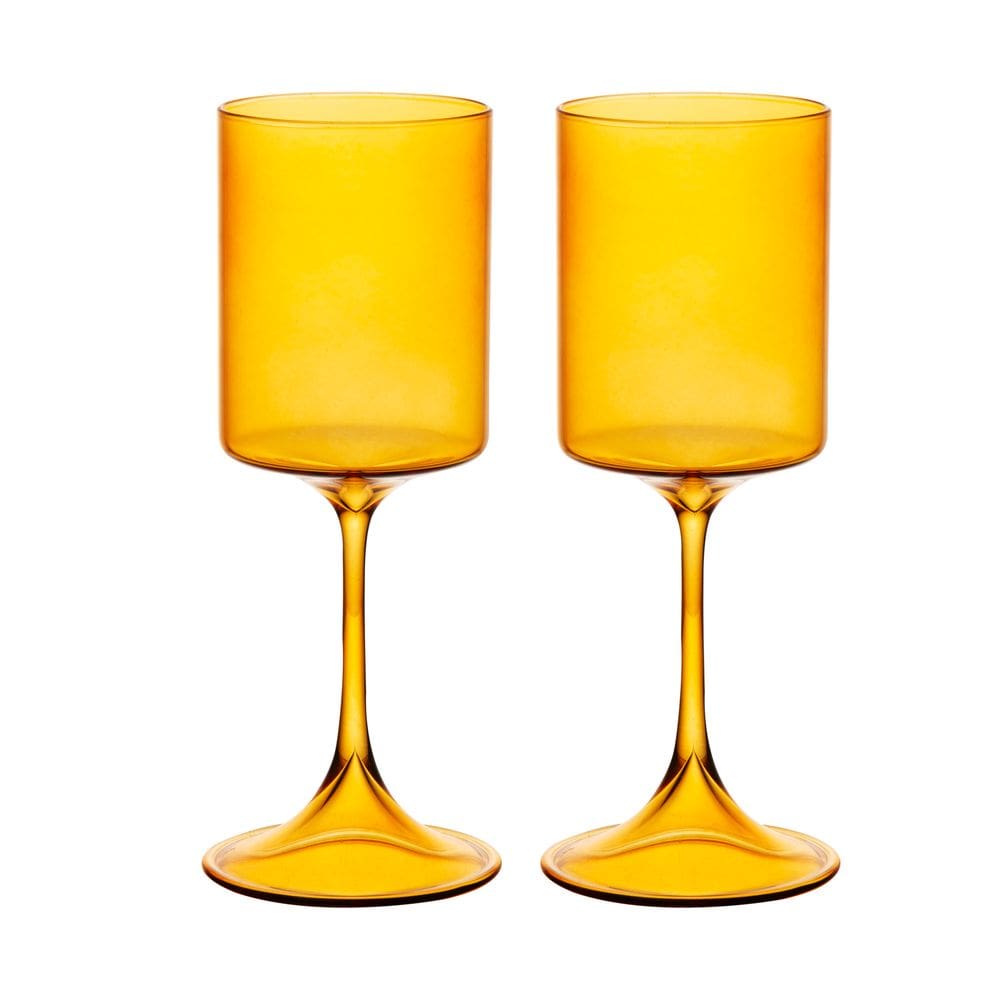 Conjunto 2 Taças para Vinho de Vidro Borossilicato Âmbar Fie