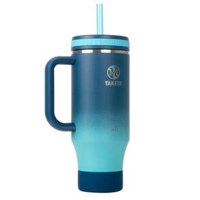 Copo Takeya Straw com alça de 1,2 L com porta-copos e 2 canudos