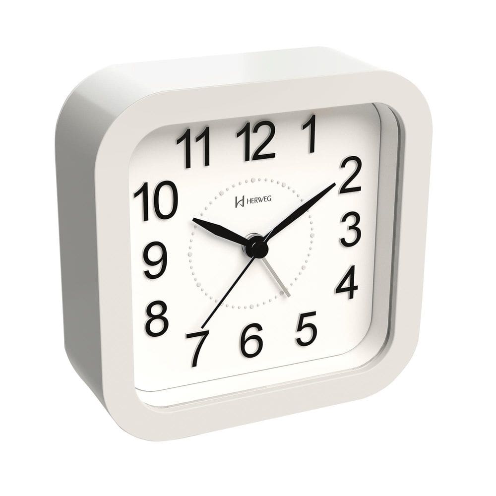 2644- Despertador Quartz Branco Fosco