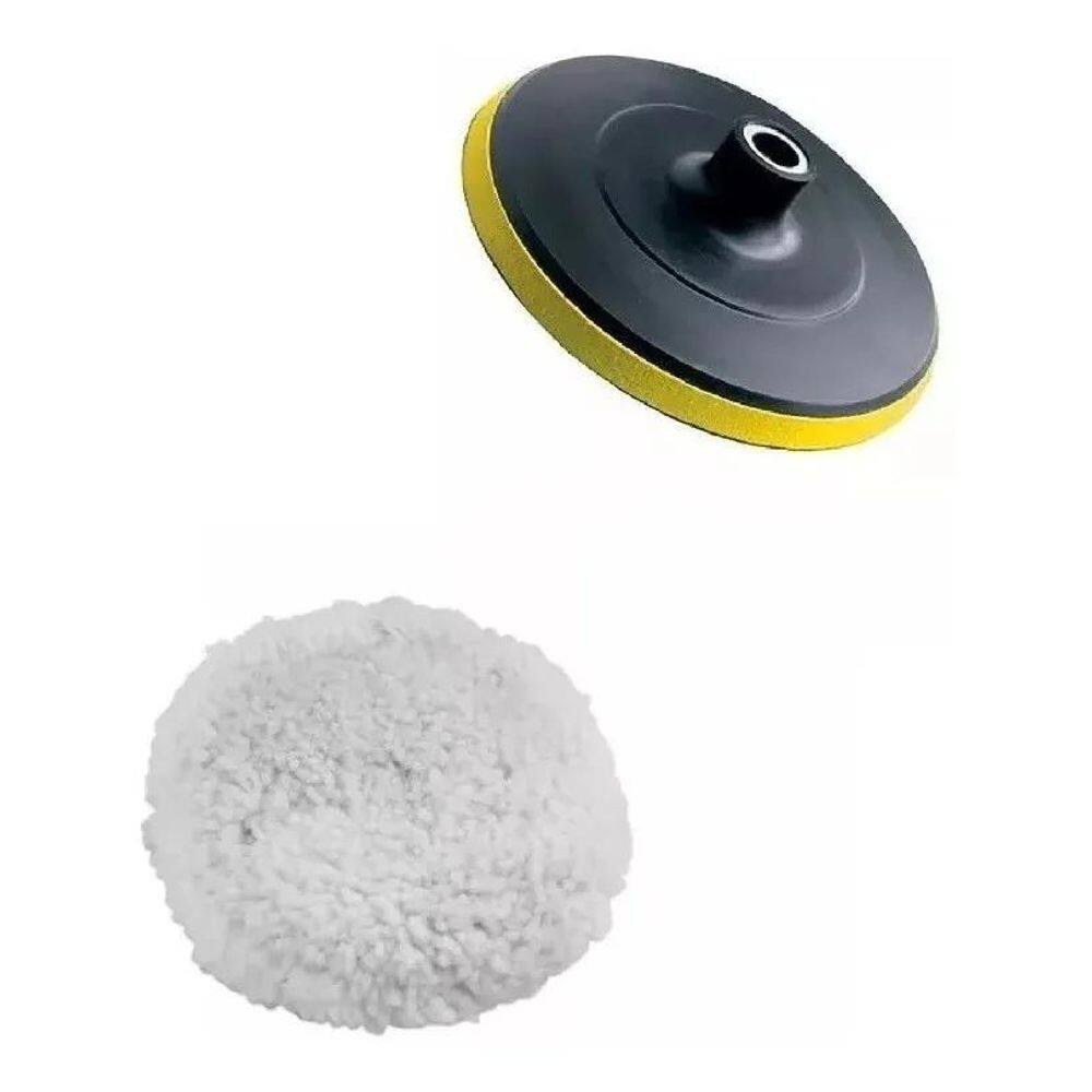 Kit Polimento Para Esmerilhadeira Disco Boina Lã 5 Pro