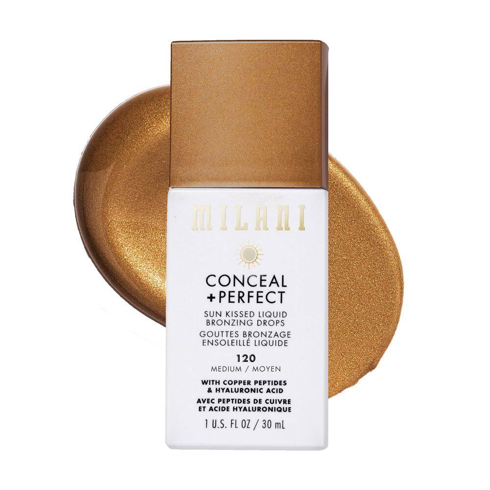 Gotas bronzeadoras Milani Sun Kiss Medium com peptídeos de cobre