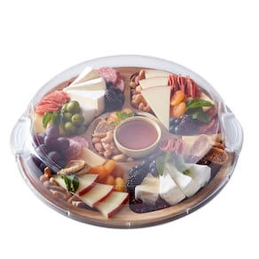Tábua de cortar Farberware Build-a-Board com Lazy Susan Acacia
