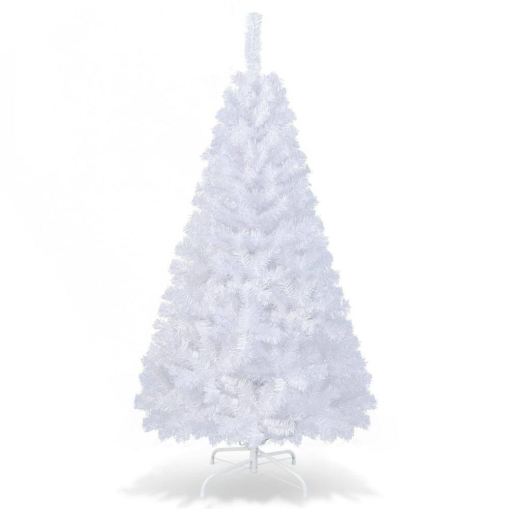 Árvore de Natal COSTWAY de PVC artificial de 5 pés com suporte branco