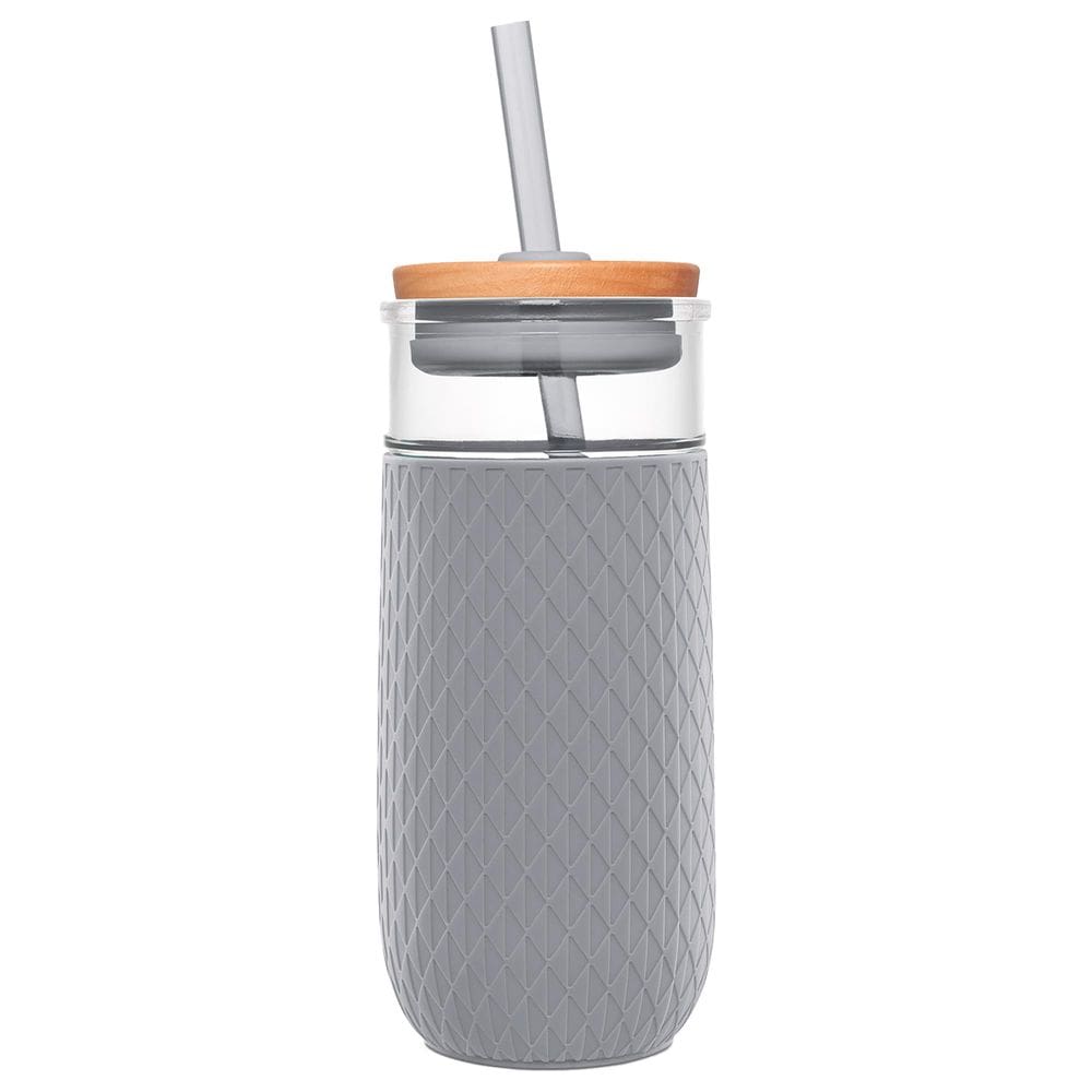 Copo de vidro Ello Devon 530ml com capa e tampa de silicone