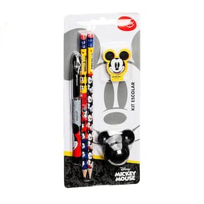 Kit 5 Peças Escolar Disney Mickey Mouse Vermelho