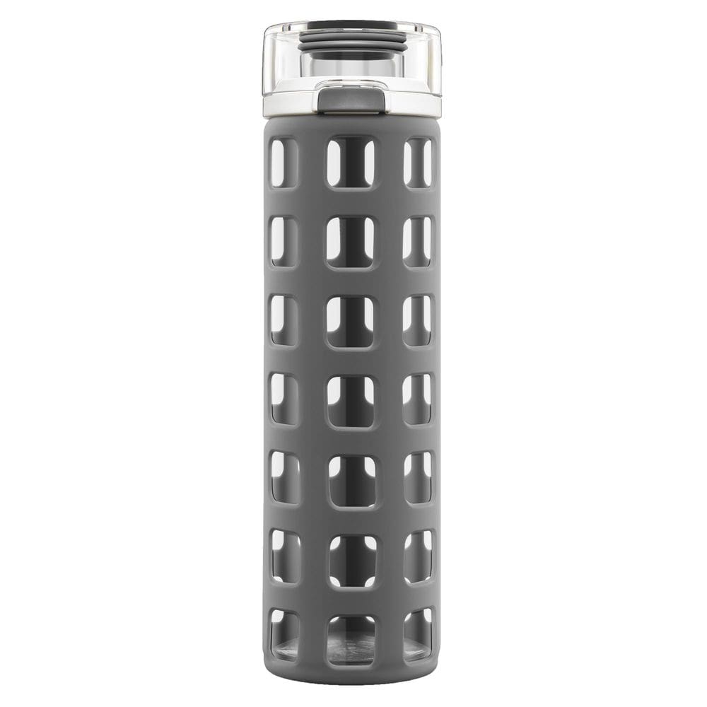 Garrafa de água Ello Syndicate Glass 600 mL com tampa giratória cinza