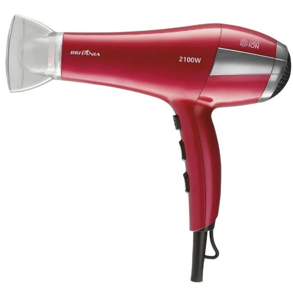 SECADOR DE CABELOS BRITANIA ULTRA LUX 2100W 3 TEMPERATURAS vermelho 127V