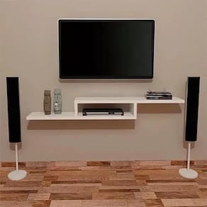 Rack Suspenso Em Mdf Branco Organizador Prateleira