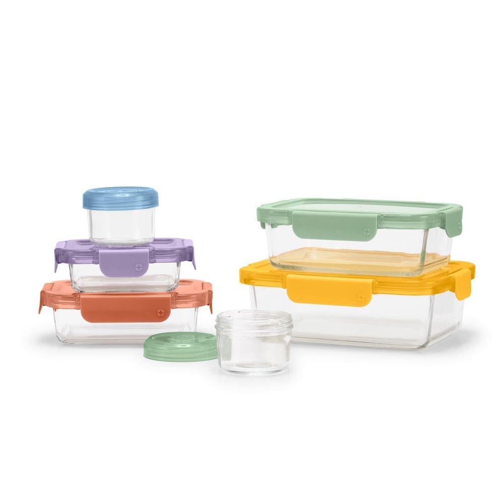 Conjunto de armazenamento de alimentos Ello Color Lock 12PC Mixed Glass