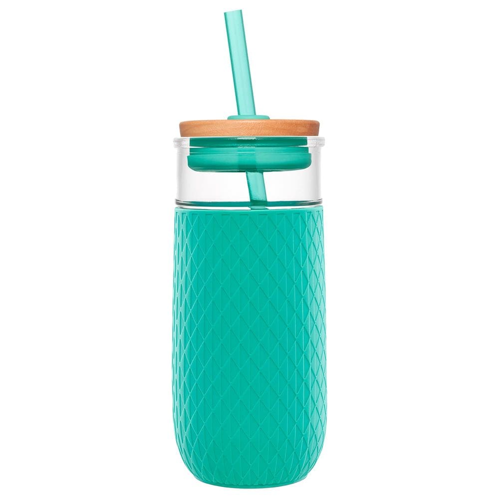 Copo de vidro Ello Devon 530ml com capa e tampa de silicone