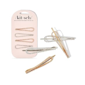 Acessórios de cabelo Kitsch Rhinestone Bobby Pins, conjunto de 4