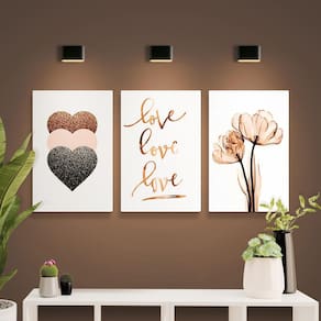 Kit Placas Quadros Decorativos 3 Peças Mdf - Love, Love