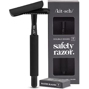 Barbeador de segurança Kitsch Perfect Glide com 5 recargas de lâminas pretas