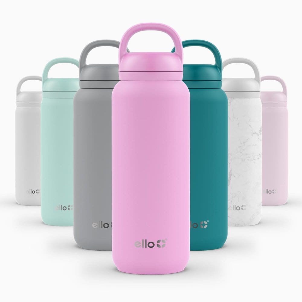 Garrafa de Água Ello Cooper Twist em Aço Inoxidável 946mL Rosa