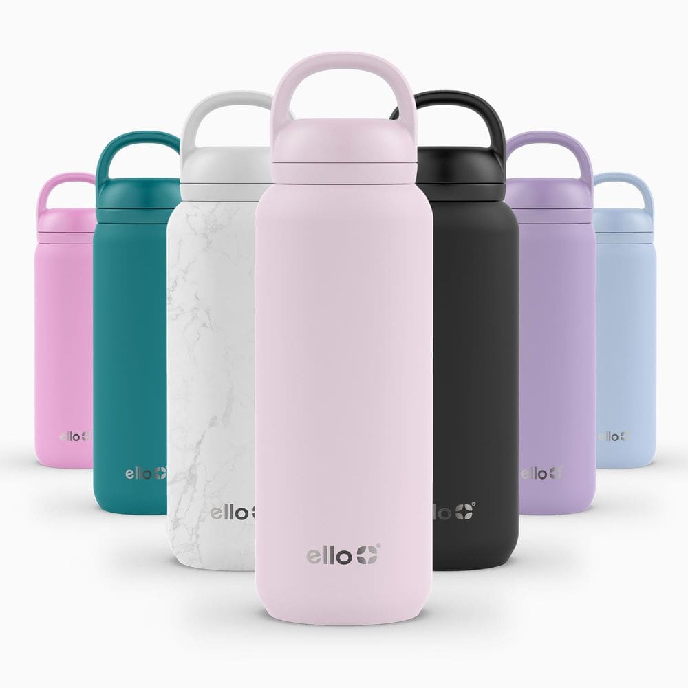 Garrafa de Água Ello Cooper Twist 946ml Aço Inoxidável Rosa