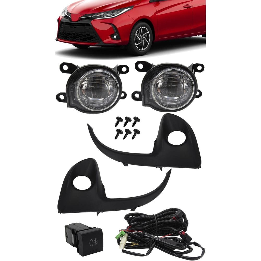 Kit Farol Milha Neblina Yaris Led 2022 Em Diante Botão