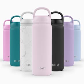 Garrafa de água Ello Cooper Twist 650ml em aço inoxidável rosa