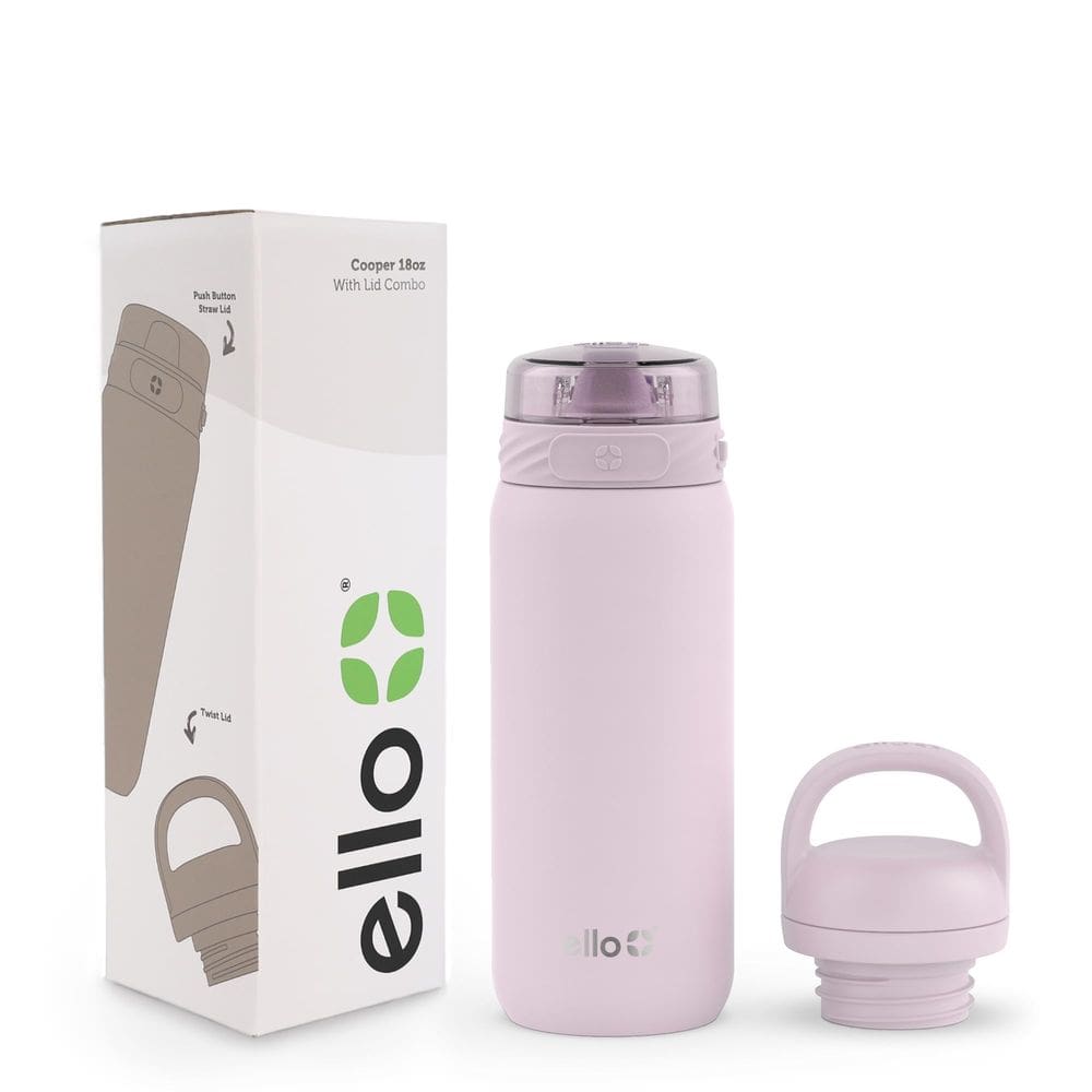 Garrafa de água Ello Cooper Kids 530ml em aço inoxidável rosa