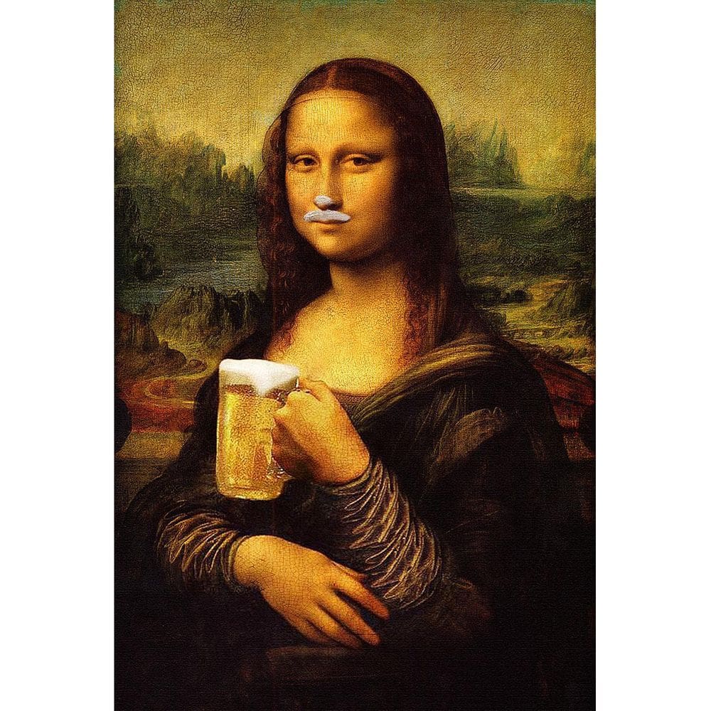 Placa Decorativa 30x20 cm Mona Lisa Cerveja
