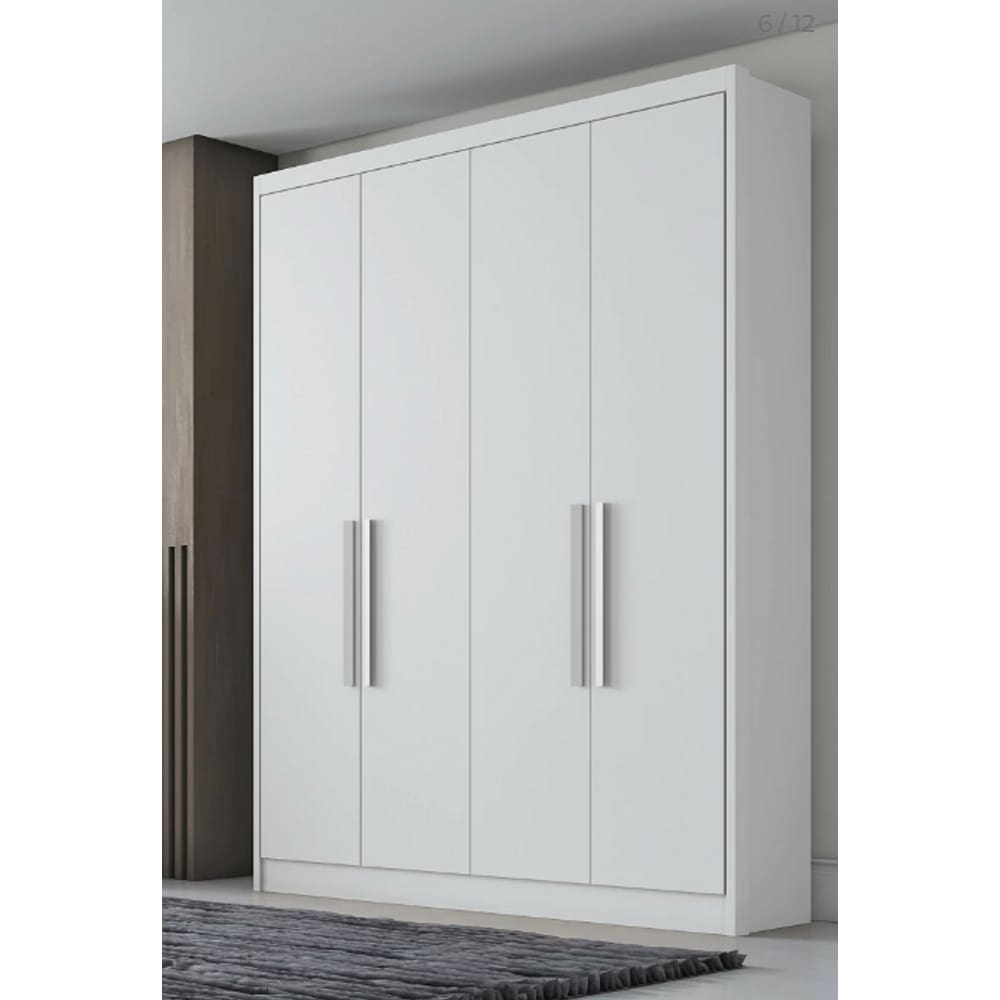 Guarda Roupa Solteiro Moderni 4 Portas Branco - Novo Horizonte