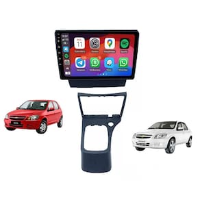 Kit Multimídia Celta Prisma 06 / 15 CarPlay AndroidAuto 9 Pol USB FM Bt - 908BR Roadstar