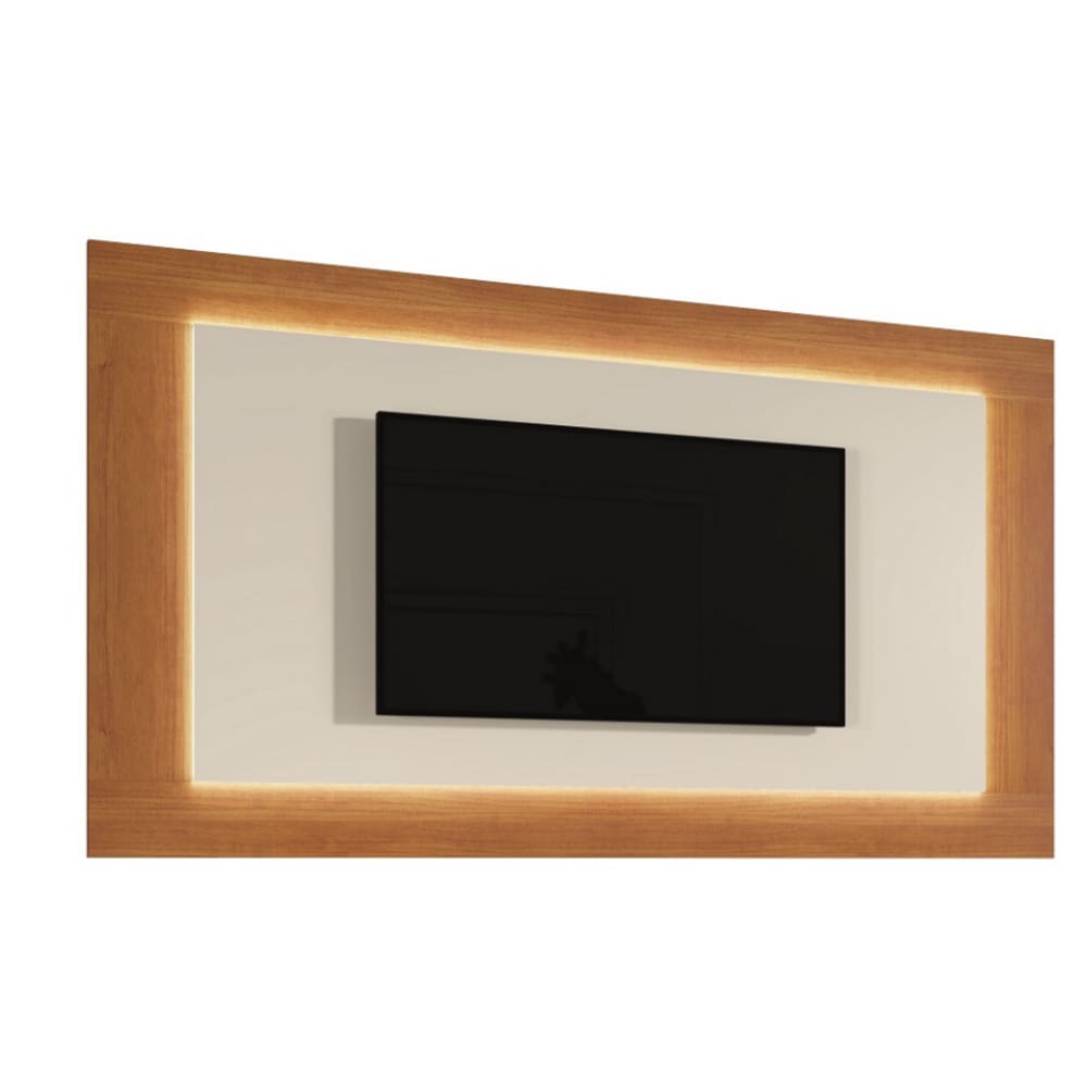 Painel Grécia Com Led para Tv Até 65&quot; Naturalle/Off White - Mavaular