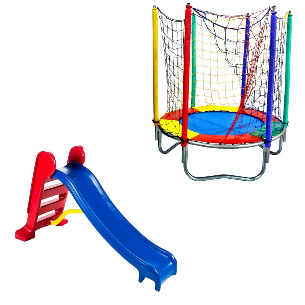 Kit Cama Elástica 1,40m Escorregador Médio