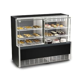 Balcao Vitrine Quente/Fria Confeitaria c/ Evaporador Preta Linha Aurora GQEA-140R PF Gelopar