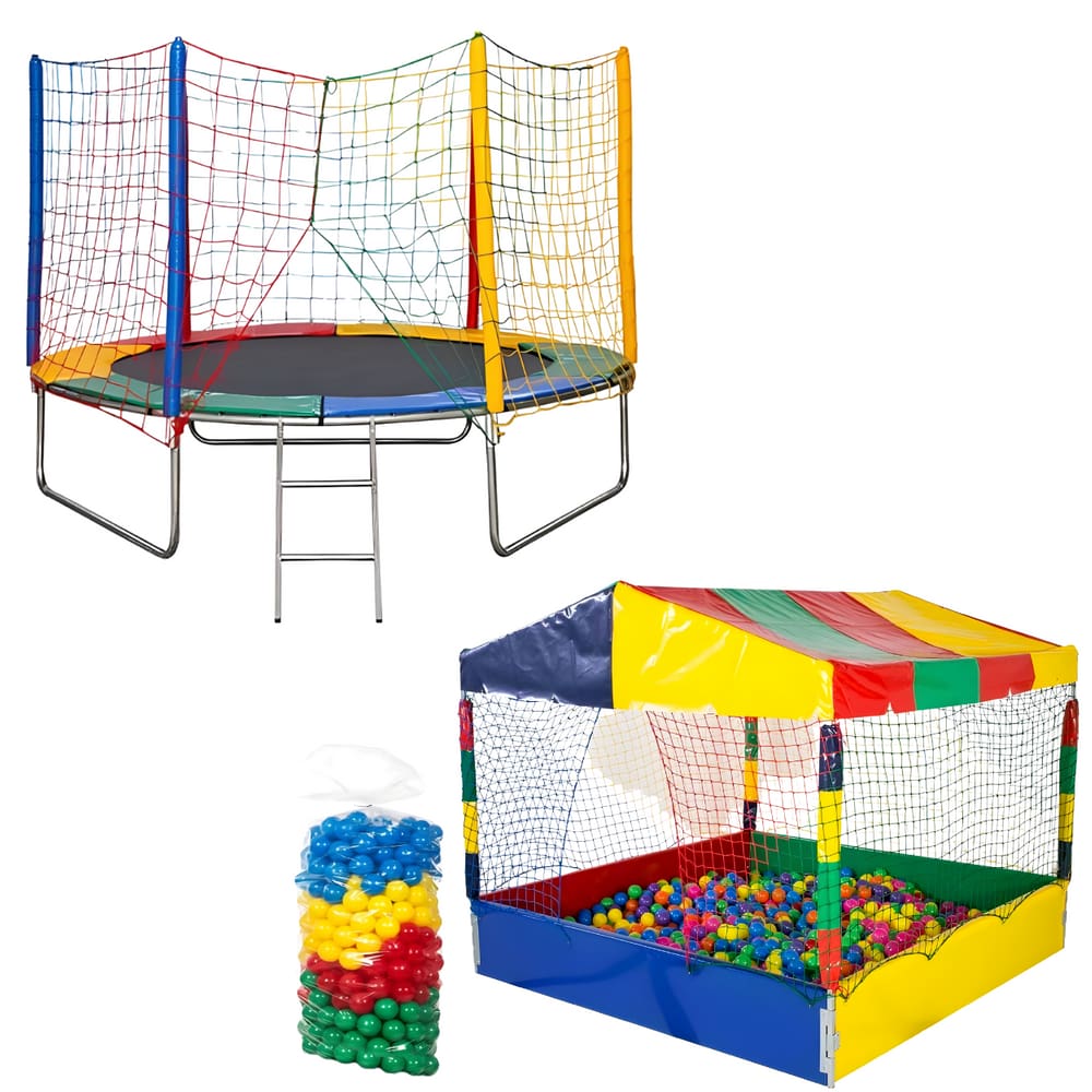 Kit Cama Elástica 2,44m Piscina de Bolinhas 1,50m c/ 500 Bolinhas