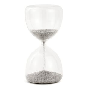 Ampulheta Em Vidro Com Areia Prateada Mart 20cm
