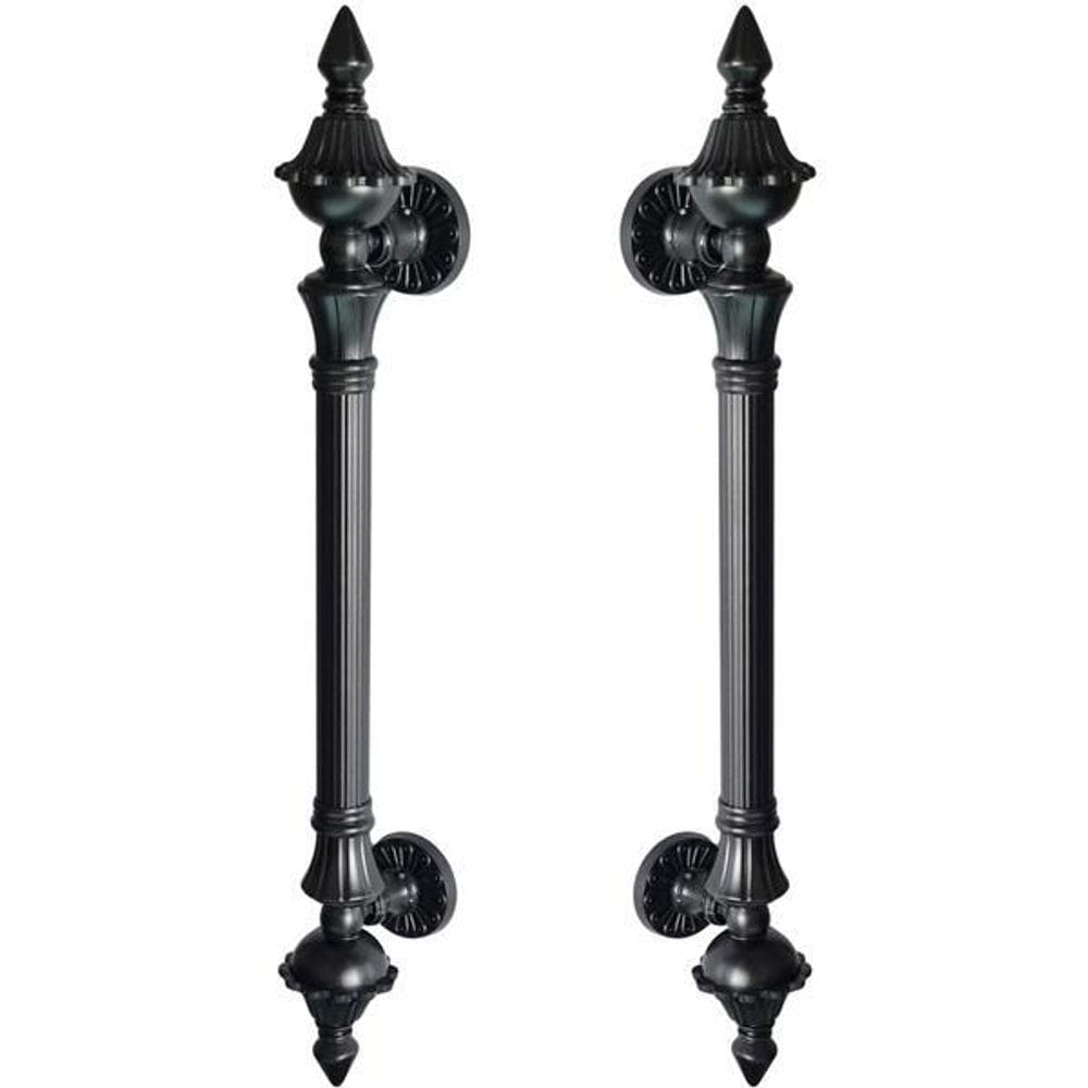 Puxador Duplo Classic 530mm Preto Fosco Porta Pivotante