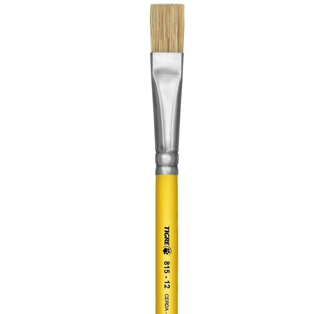 Pincel Escolar Chato Amarelo 815 Nº 12 - Tigre
